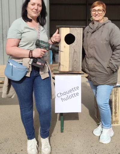Atelier Nichoirs à Geer, chouette hulotte